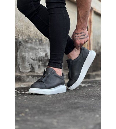 Wagoon WG010 Gri Cilt Erkek Casual Ayakkabı Wagoon WG010 Gri Cilt Erkek Casual Ayakkabı