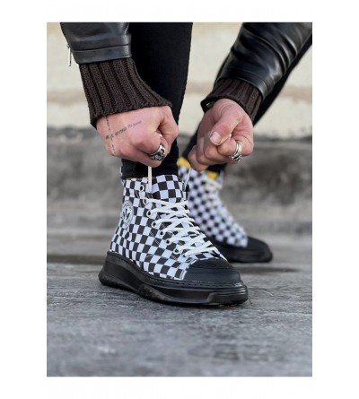 Wagoon WG017 Damalı Erkek Yarım Bilek Casual Ayakkabı Wagoon WG017 Damalı Erkek Yarım Bilek Casual Ayakkabı