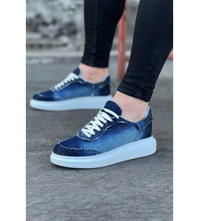 Wagoon WG018 Koyu Mavi Kot Kumaş Erkek Casual Ayakkabı Wagoon WG018 Koyu Mavi Kot Kumaş Erkek Casual Ayakkabı