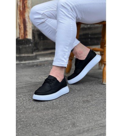 Wagoon WG508 Siyah Cilt Ortopedik Taban Erkek Casual Ayakkabı Wagoon WG508 Siyah Cilt Ortopedik Taban Erkek Casual Ayakkabı