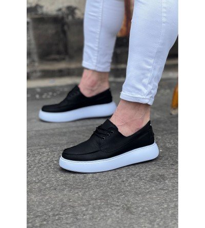 Wagoon WG508 Siyah Cilt Ortopedik Taban Erkek Casual Ayakkabı Wagoon WG508 Siyah Cilt Ortopedik Taban Erkek Casual Ayakkabı