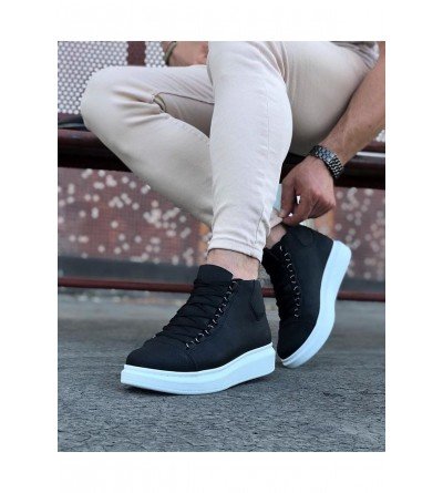 Wagoon WG032 Siyah Bağcıklı Sneakers Yarım Bilek Bot Wagoon WG032 Siyah Bağcıklı Sneakers Yarım Bilek Bot
