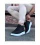 Wagoon WG032 Siyah Bağcıklı Sneakers Yarım Bilek Bot Wagoon WG032 Siyah Bağcıklı Sneakers Yarım Bilek Bot